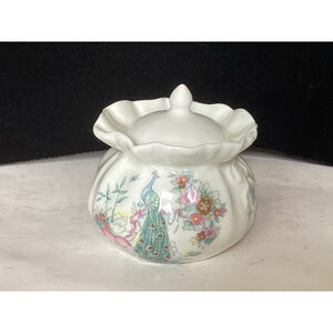 Royal Doulton JRDJAR SUMMER Fine Bone China Dish Or Sugar Bowl Floral & Peacock